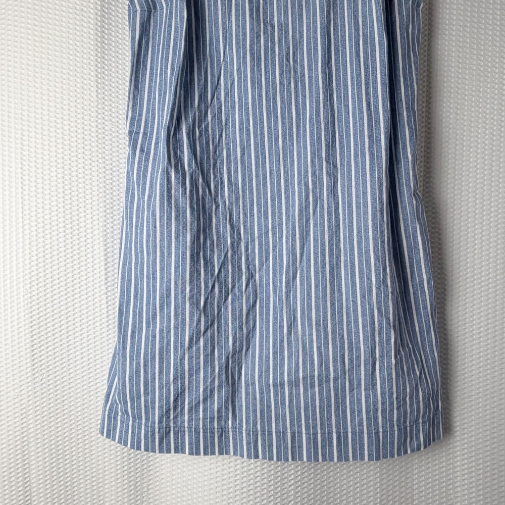 A New Day Mini Dress Women S Blue Striped Linen Blend Sleeveless Pockets Coastal - Picture 5 of 9